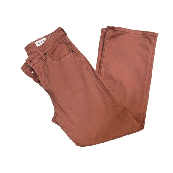 AG Kinsley High Rise Straight Crop Jeans Rust Copper Brown Size 28 - Picture 11 of 11